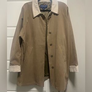 London Fog Limited Edition Large Double Lined Tan Button Down Coat